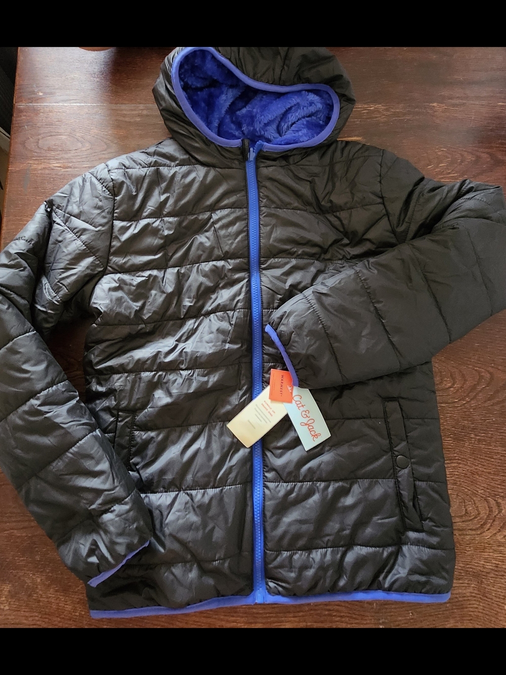 Target Black Jacket with Blue Zipper Trim CAT & JACK